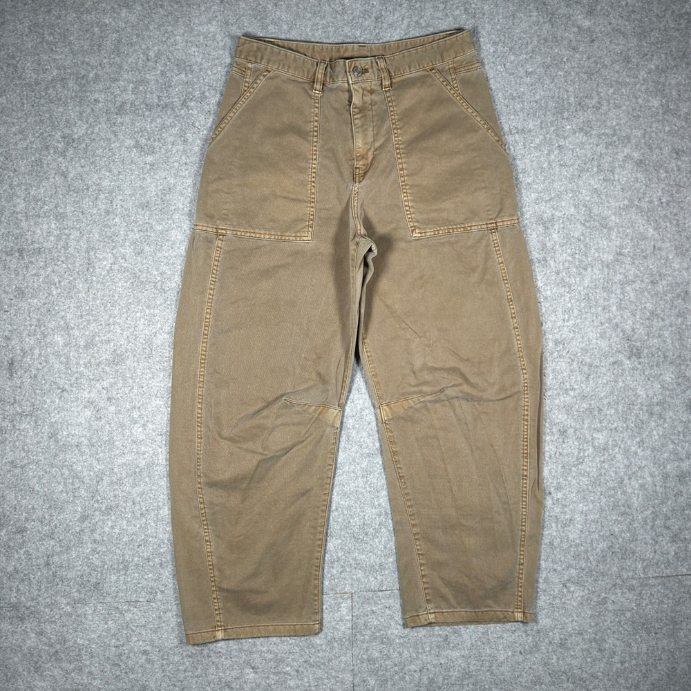 Gap Denim Pants Womens 6 Brown Hayes Barrel Utility Casual Workwear Cargo